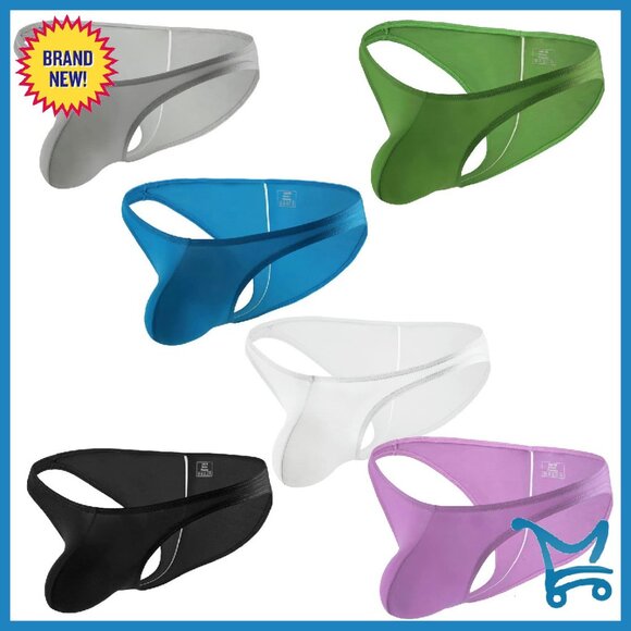 Ice Silk Men's Briefs Low Waist Breathable Stretchy S-M-L-XL